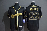 Brewers 22 Christian Yelich Black Gold Flexbase Jersey,baseball caps,new era cap wholesale,wholesale hats